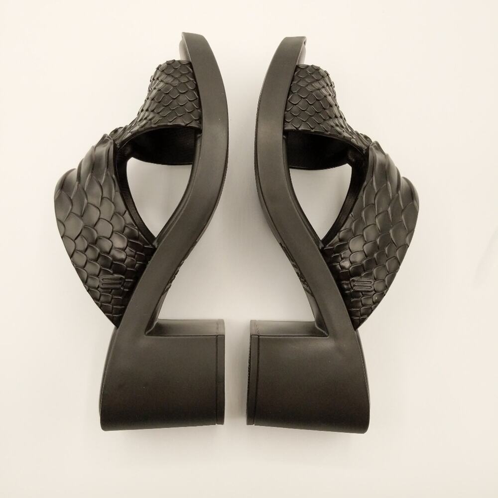 Baja East X Melissa Python Heel Open Toe Crisscro… - image 5